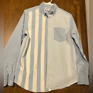 Old Navy Men's Blue Striped Shirt